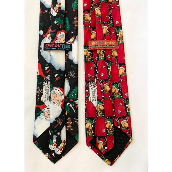 HALLMARK CHRISTMAS Neck Ties Santa Reindeer Festive Happy Holidays and Parties - Picture 8 of 10